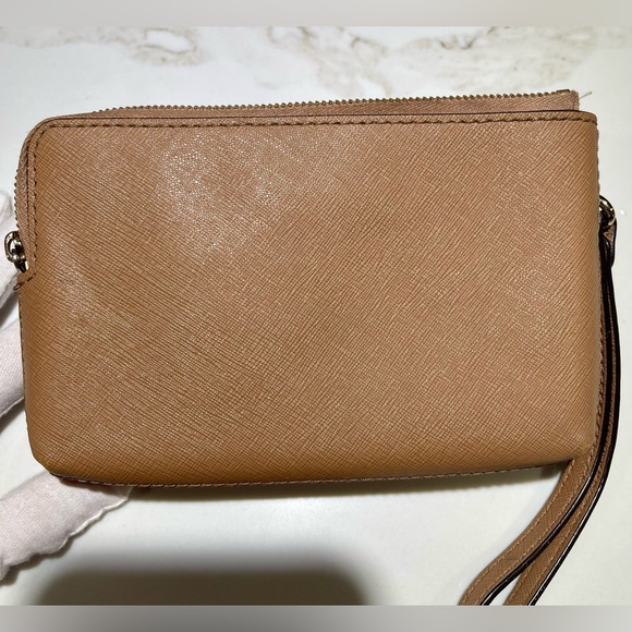MICHAEL KORS Double Zipper Wristlet/Wallet, 2 compartments, Tan/Camel - Picture 4 of 10